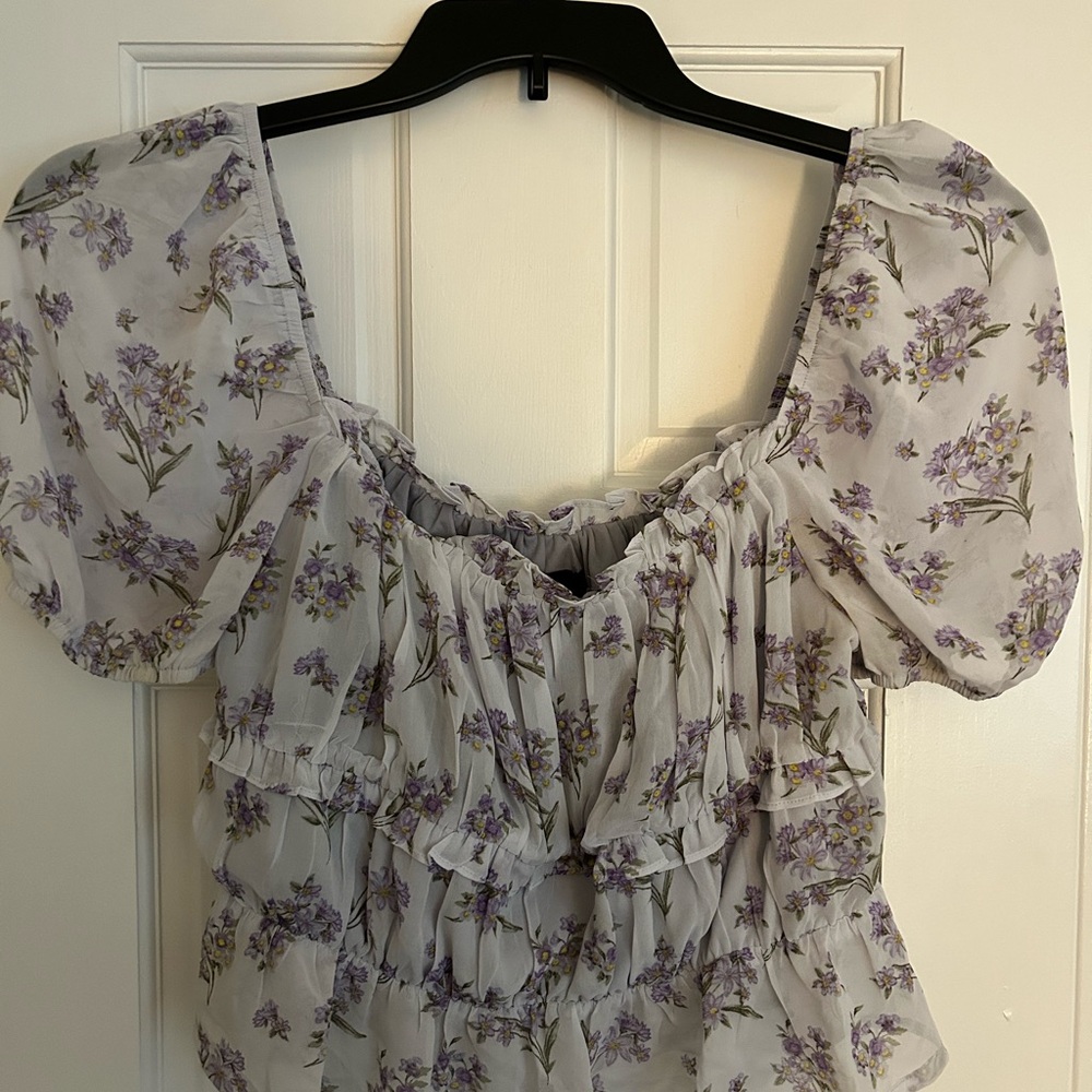 Floral Puff Sleeve Top